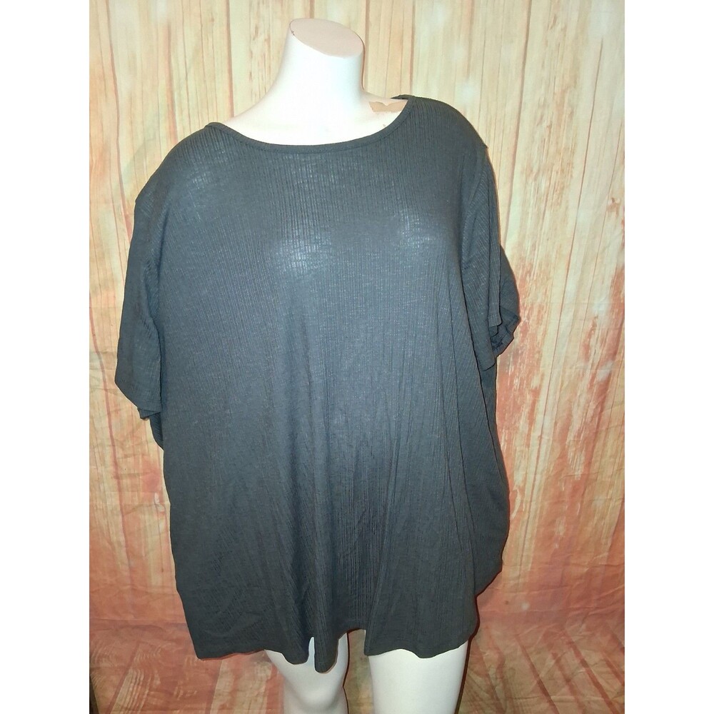 Old Navy Luxe Gray Short Sleeve Pullover Blouse Sz 3X